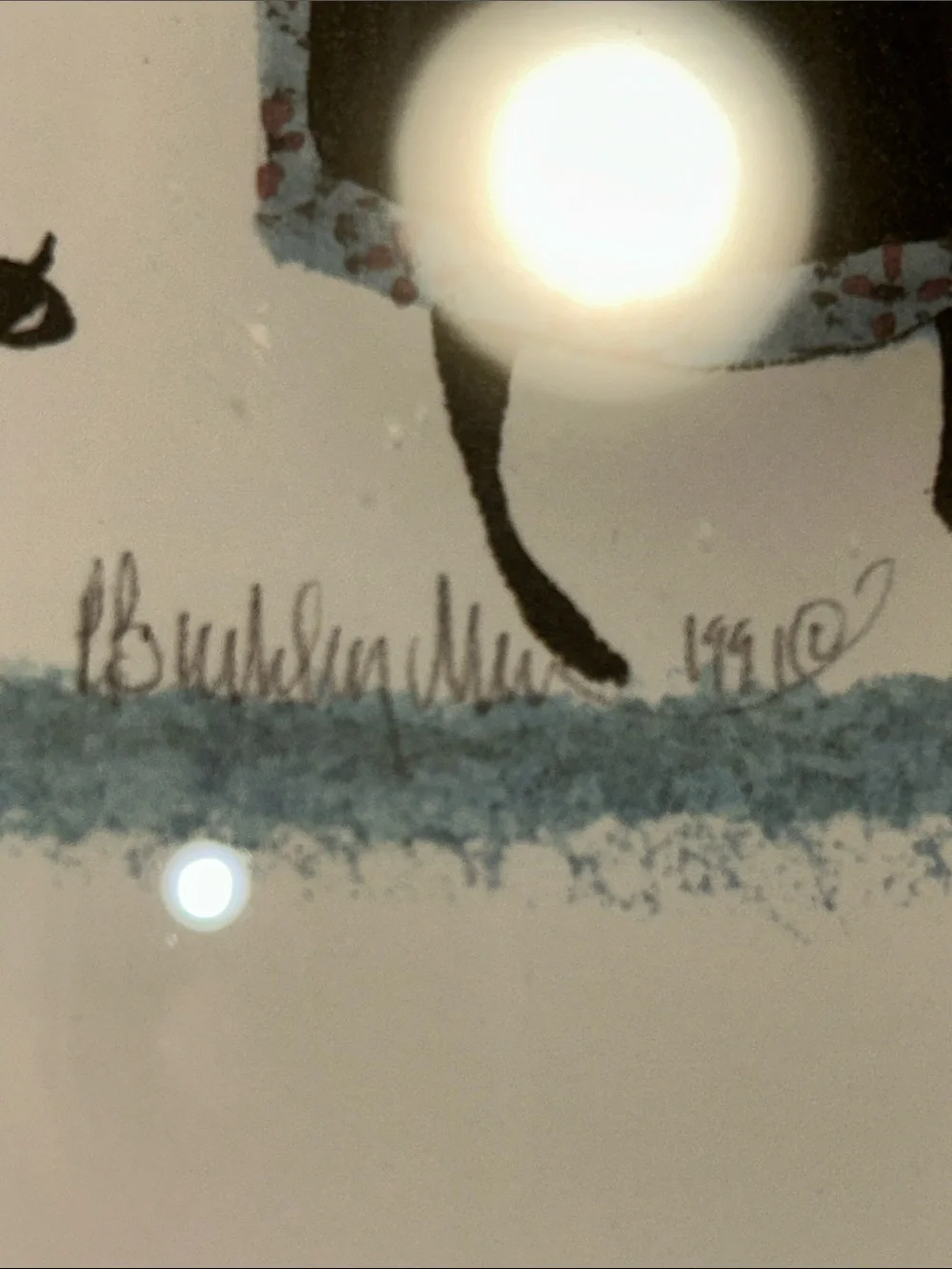 P. Buckley Moss Professionally Framed Amish Boy Adam and Girl with Black Cats